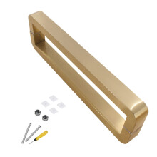 Barn Door Handle Set Stainless Steel Gold Finish DoubleSided Pull for Interior and Exterior Doors
