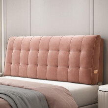 Twin Headboard Pillow 39 Inch Pink Fleece Upholstered Bed Backrest Cushion with Pocket for Reading