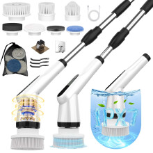 Electric Spin Scrubber with 7 Brush Heads, DualSpeed Cordless Bathroom Cleaner, IPX7 Waterproof