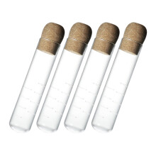 8Pcs Clear Glass Tea Strainer Cork Lid Reusable Loose Leaf Tea Steeper