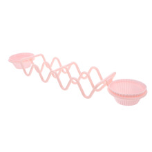 3St Roze Plastic Taco Houder Met Sausbeker En Vierdelige Indeling