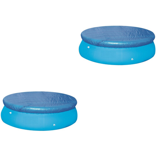 2Pcs Durable Blue Pe Round Pool Cover for Inflatable and Frame Pools 2