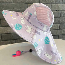 (purple)Kids Sun Hat With Whistle And Neck And Ear Cover Anti-uv Fisherman Hat For Girls And Boys For Summer Beach