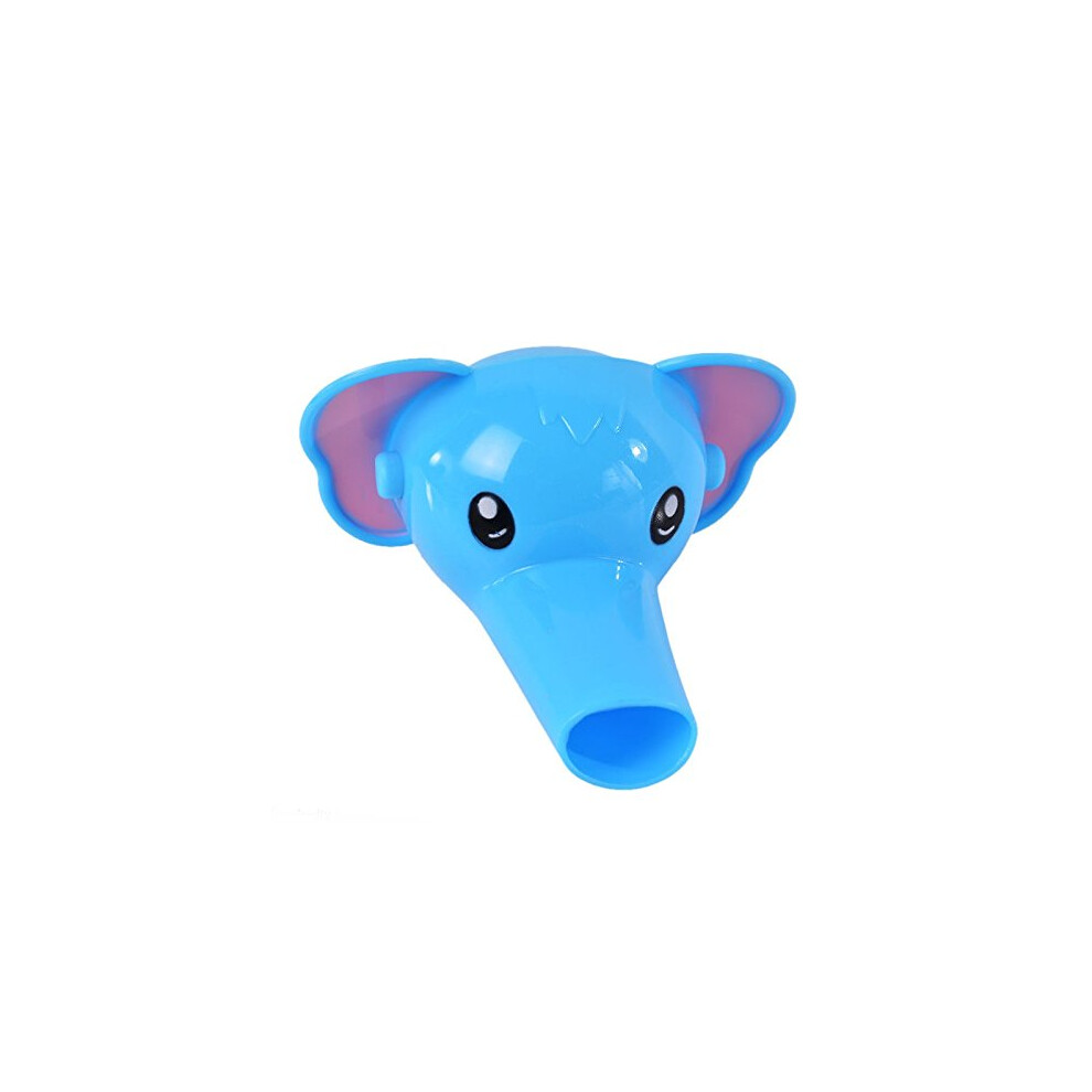 Kids Faucet Extender Elephant Shape Soft Nontoxic Foldable Design Encourages Independent Handwashing Blue
