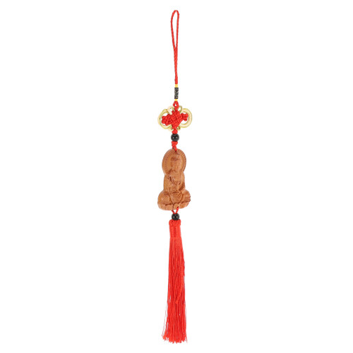 2Pièces Pendentif Bois Rouge Artisanat Raffiné