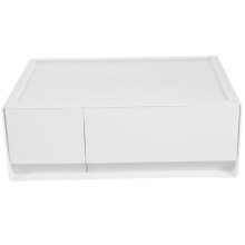 5Pcs White Plastic Storage Drawers Stackable Organizer for Desktop