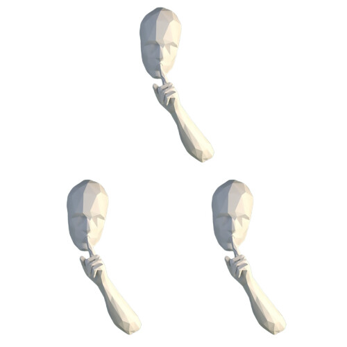 3Pièces Jouets Papier 3D Géométriques Durables Blancs Pour 1