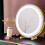 LED Makeup Mirror with 360 Rotation Touch Screen Three Light Modes USB Charging Gold 19.7'x21.3' 1