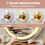 LED Makeup Mirror with 360 Rotation Touch Screen Three Light Modes USB Charging Gold 19.7'x21.3' 4
