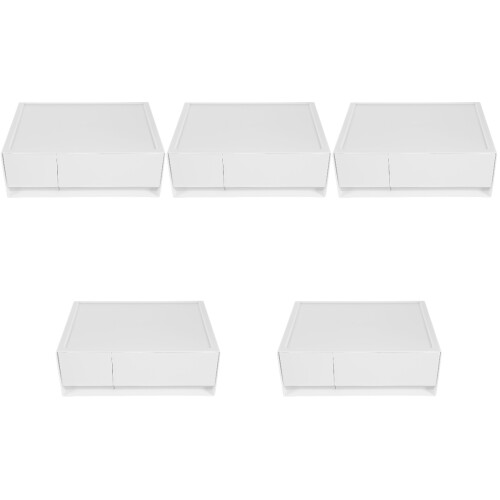 5Pcs White Plastic Storage Drawers Stackable Organizer for Desktop 2