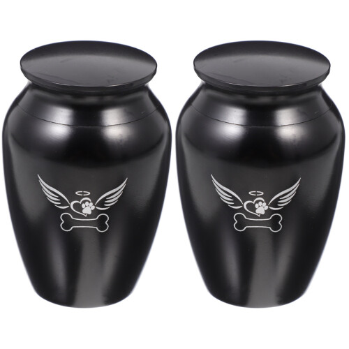 2Pièces Urne Souvenir Animale En Acier Inoxydable Robuste 2
