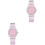 2Pièces Quartz Rose Bracelet Confortable 3