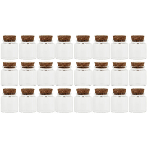 24Pièces Petits Flacons En Verre Bouchon Idéal Pour Rangement 1