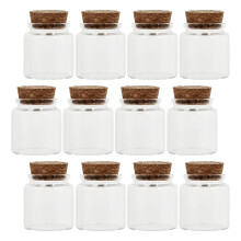 24Pièces Petits Flacons En Verre Bouchon Idéal Pour Rangement