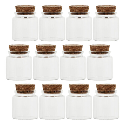 24Pièces Petits Flacons En Verre Bouchon Idéal Pour Rangement