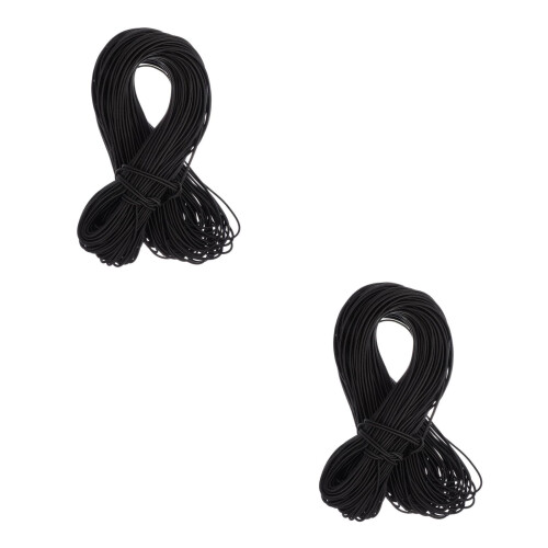 2Pièces Ruban Élastique Noir Rond DIY Pour Décoration Couture 1