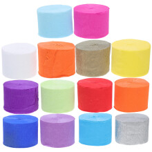 14Pcs Paper Streamer Rolls Crepe Paper for Birthday Baby Shower Party