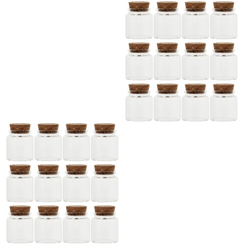 24Pièces Petits Flacons En Verre Bouchon Idéal Pour Rangement 2