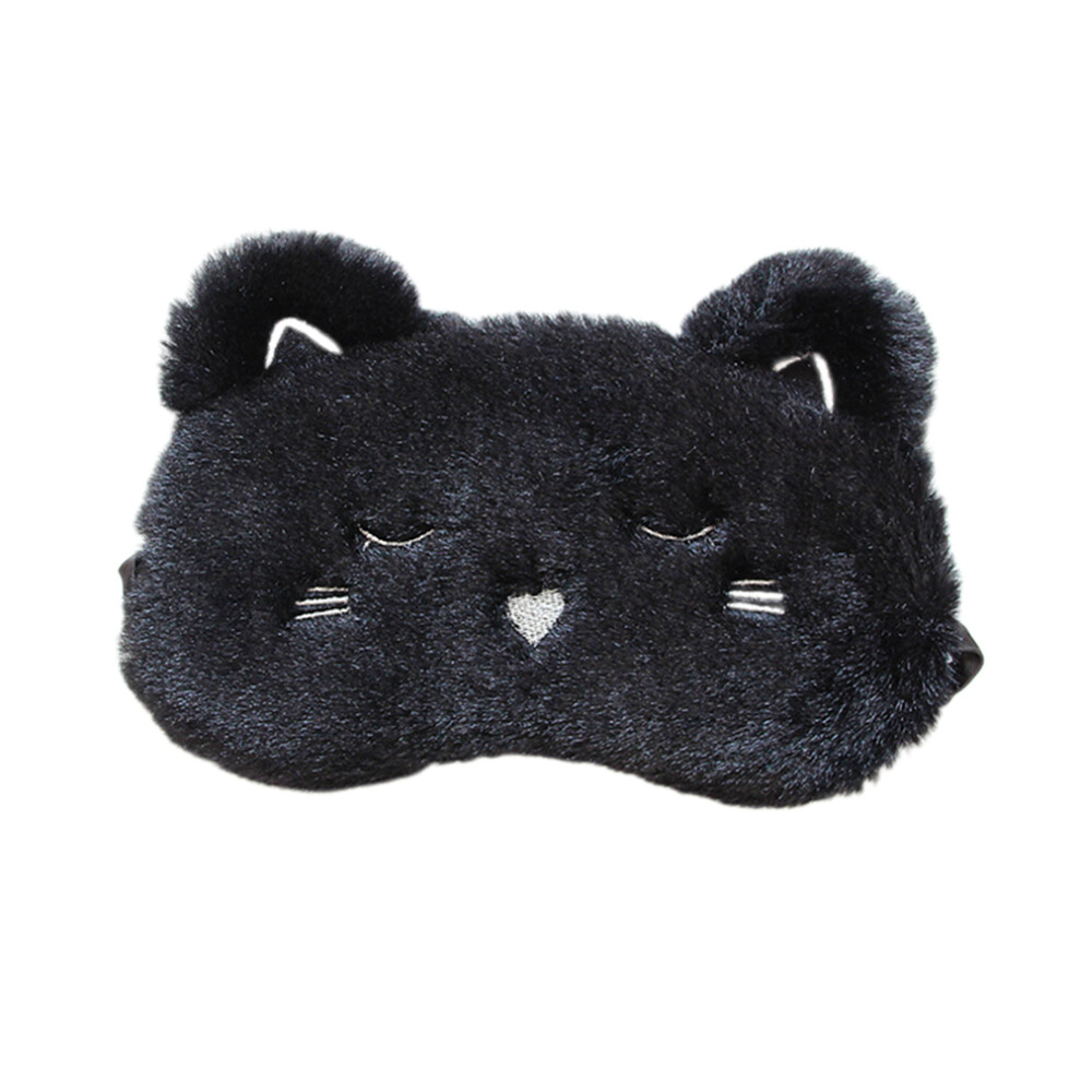Artibetter 2 Pcs Cartoon Eye Mask Plush Cat Sleeping Blindfold For Office Travel