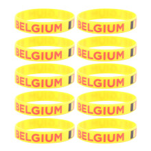 30 Pcs Flag Printed Belgium Silicone Wristband For Sports Game