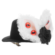 4Pcs Halloween Hair Clip: Gothic Bunny Ears Mini Hat Eyeball Flower