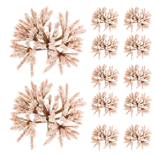 100Pièces Arbres Miniatures De Décor Rose ABS Réaliste