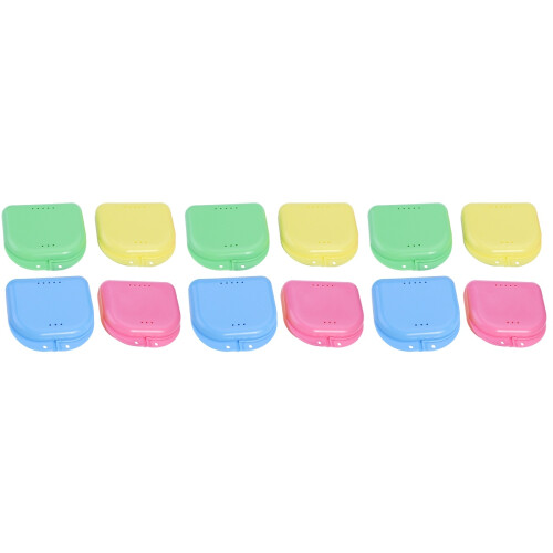 Set Of 3 Braces Box Retainer Case Denture Storage Container 1