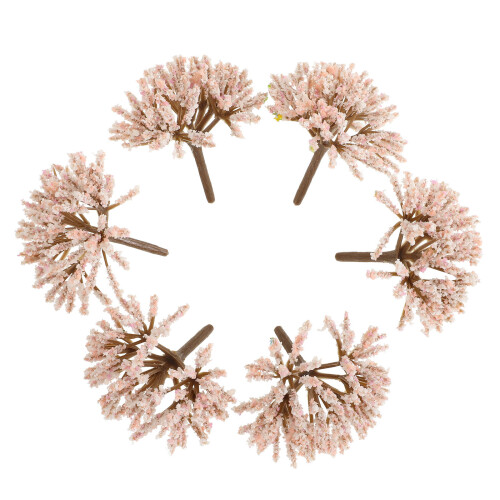 100Pièces Arbres Miniatures De Décor Rose ABS Réaliste 2