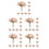100Pièces Arbres Miniatures De Décor Rose ABS Réaliste 5