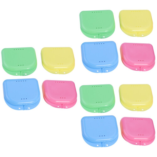 Set Of 3 Braces Box Retainer Case Denture Storage Container 2
