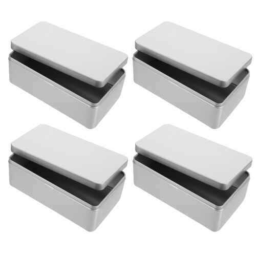 12Stk Silberne Metall-Dose Mit Aufbewahrung 1