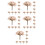 100Pièces Arbres Miniatures De Décor Rose ABS Réaliste 7