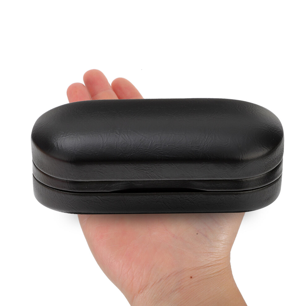 Totority Black 2Pcs Double Glasses Case Pu Organizer For Travel