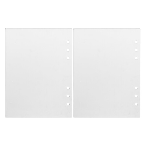 2Pcs White Acrylic Binder Cover A6 Loose Leaf Planner Protective Shell