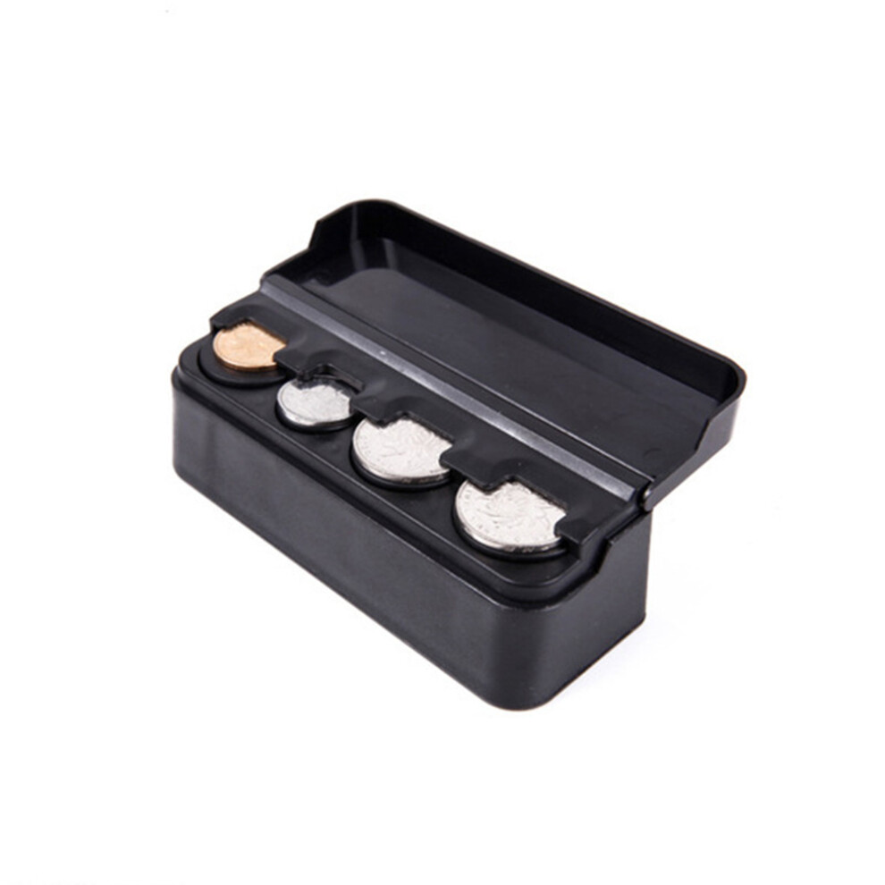 2Pcs Holder Plastic Install Coin Organizer Black 3624153537632