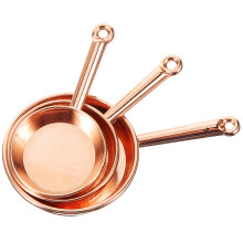 6Pcs Wear-Resistant Alloy Mini Pan Mini Decor Light Brown Miniature