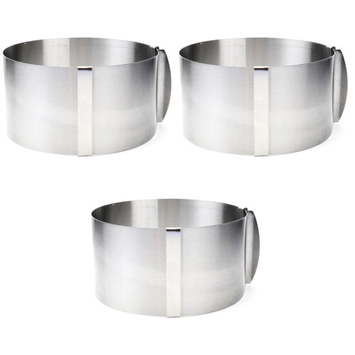 3Pcs Silver Stainless Steel Mousse Ring Mold for Cake Baking 2