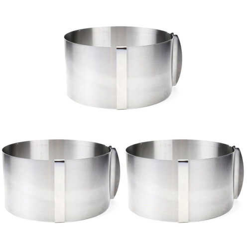 3Pcs Silver Stainless Steel Mousse Ring Mold for Cake Baking 1