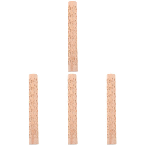 4Pcs Multi-Functional Wooden Clay Rollers for Home Craft and Embossing 2