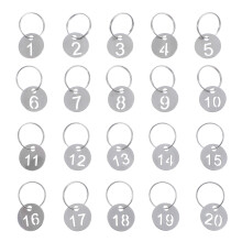 80 Pcs Round Numbered Tags Stainless Steel Number 1-20 Tags Metal