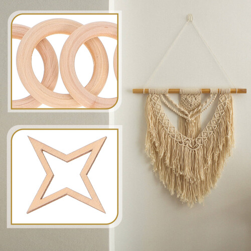 1 set macramé diy wandhangdecor met stokjes en 2