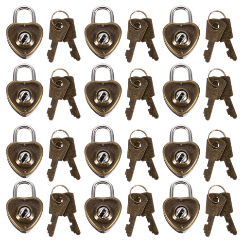36Pièces Cadenas Mini Cœur Acier Verrou Café Pour