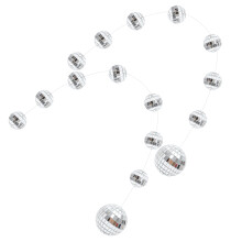 4 Pack Hanging Silver Glass Disco Balls Party Mirror Decorations