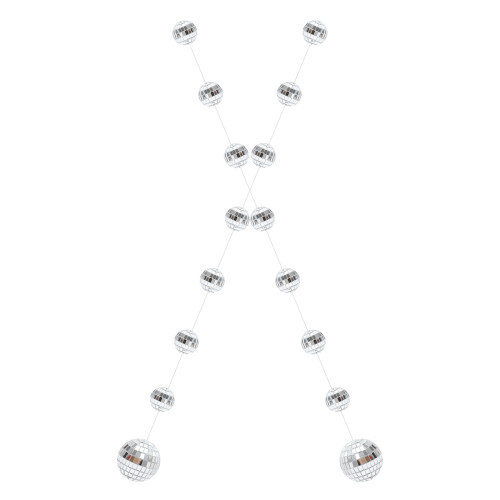 4 Pack Hanging Silver Glass Disco Balls Party Mirror Decorations 1