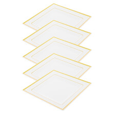 40Pcs Lightweight White Plastic Plates Stackable for Party Food