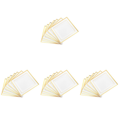 40Pcs Lightweight White Plastic Plates Stackable for Party Food 1