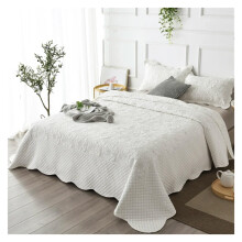 Luxury Cotton Embroidered Bedspread Set 3pcs Euro Style Breathable Plaid Summer Bedding