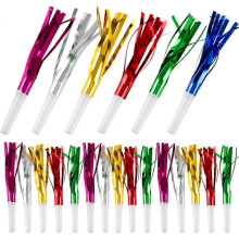 24 Glitter Fringe Party Flutes Noisemakers for Kids Birthday Party Favors