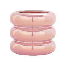 Ceramic Plant Pot Indoor, Small Bubble Design with Drainage Hole, 11x11x9.3cm Pink for Home & Office Decor