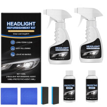 Headlight Restoration Kit for All Vehicles with Quick 3Step Restore and AntiAging Protection (2pcs)